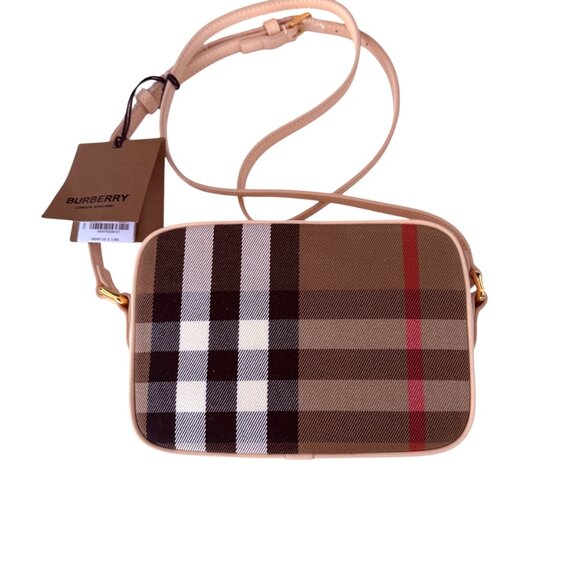 Burberry Small Camera Bag, Pale Cameo, House check leather and fabric, 80850771 - Picture 6 of 16